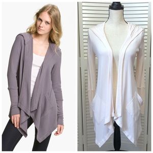 Splendid Thermal Waffle Knit Draped Cardigan